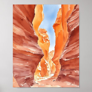 Affiche Antelope Canyon Red Rock Aquarelle