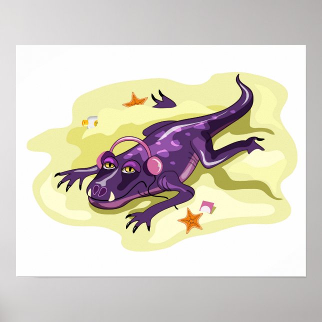 Affiche Anteosaurus Bain De Soleil Avec Casque. (Devant)