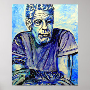 Affiche Anthony Bourdain Bleu
