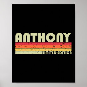 Affiche Anthony Nom Personnalisé Retro Vintage 80s 90s Bi