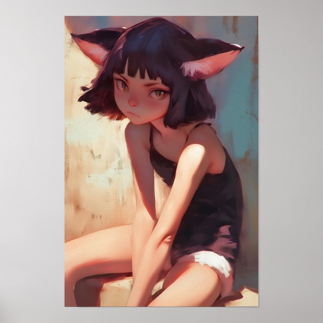 Affiche Anthro Chat relaxant (Devant)