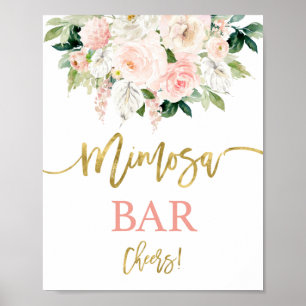 Affiche Anthurium aquarelle florale Mimosa pancarte de bar