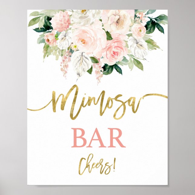 Affiche Anthurium watercolor floral Mimosa Bar sign (Devant)