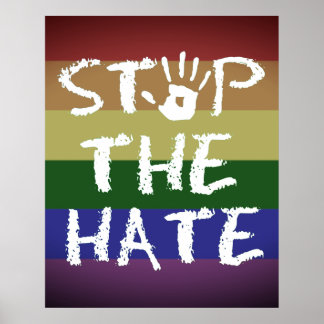 Affiche Anti Discrimination Racisme et Haine Arrêtez la Ha