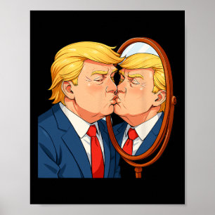 Affiche Anti-donald Trump Baiser Miroir - Narcissisme Sati