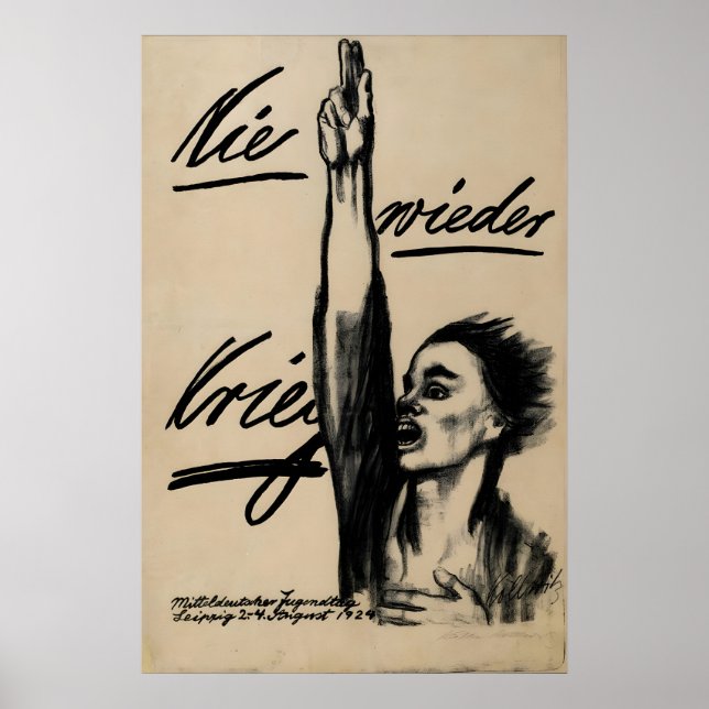 Affiche anti-guerre allemande Jamais plus la guerr (Devant)