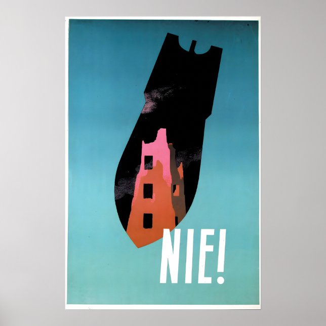 Affiche anti-guerre de Pologne Guerre froide Impre (Devant)
