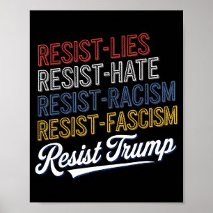 Affiche Anti haine mensonges fascisme résister protestatio