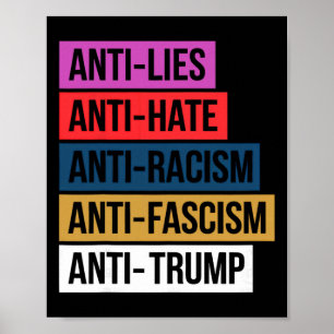 Affiche Anti Haine Mensonges Racisme Fascisme Résister Pro