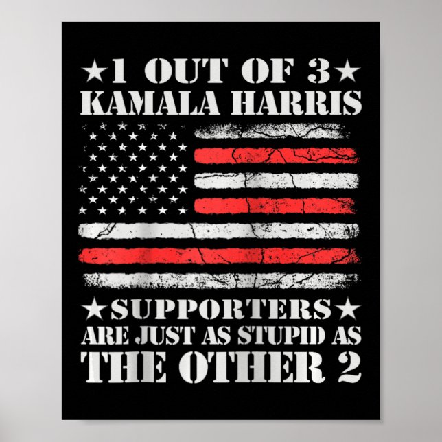 Affiche Anti Kamala Harris Stupide plaisanterie Drapeau Am (Devant)