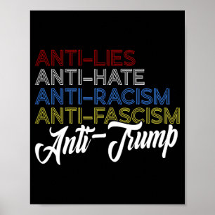 Affiche Anti Mensonge Anti Haine Anti-Racisme Anti-Fascism