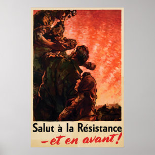 Affiche anti-nazie française de 1945 Salut à la