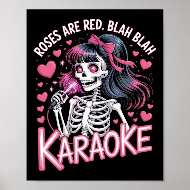 Affiche Anti Saint-Valentin Roses Sont Rouges Blah Karaoke (Devant)