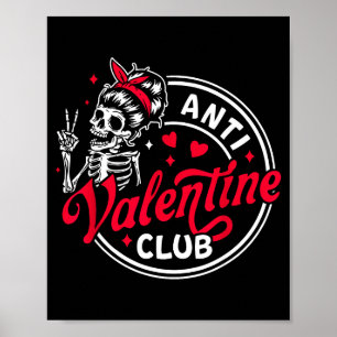 Affiche Anti Saint-Valentin squelette cœur drôle valentin