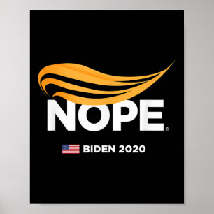 Affiche Anti-Trump, Biden 2020, Trump Nope, Trump No,