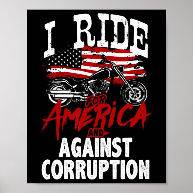 Affiche Anti Trump Biker Résiste Contre La Corruption Mani (Devant)