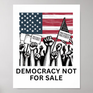 Affiche Anti Trump Démocratie Pas à Vendre Protestation él