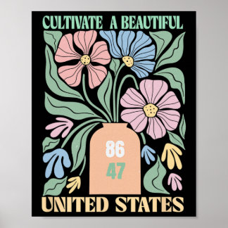 Affiche Anti Trump Floral Boho 86 47 Cultivez De Beau