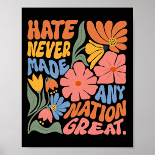 Affiche Anti Trump Floral Democratique Président libéral