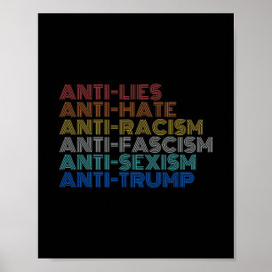 Affiche Anti Trump Haine Mensonges Racisme Fascisme Isme R