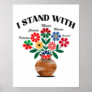 Affiche Anti Trump I stand with Canada Mexique Groenland R