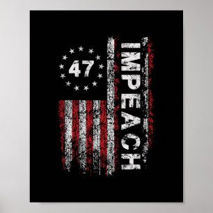 Affiche Anti Trump Impeach 47 Trump 47e Président Drapeau 