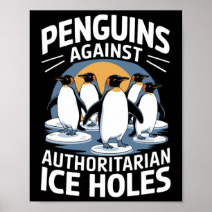 Affiche Anti Trump Résiste aux pingouins contre les autori