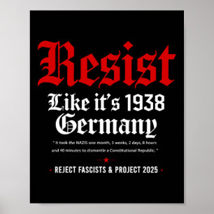 Affiche Anti-Trump Résister c'est comme 1938 militant alle