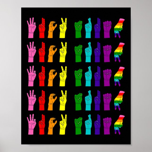Affiche Anti Trump Subtle Sign Language Asl Lgbtq Pride 20 (Devant)