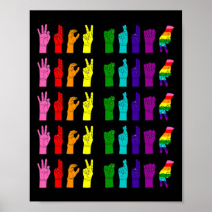 Affiche Anti Trump Subtle Sign Language Asl Lgbtq Pride 20