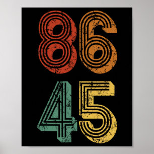 Affiche Anti Trump T Shirt 86 45 Résister No Donald Retro