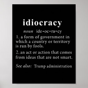 Affiche Anti Trump T Shirt Idiocratie Définition Femmes Ho