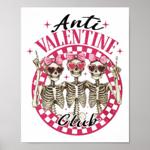 Affiche Anti Valentine Club Funny Valentine's Day Vintage