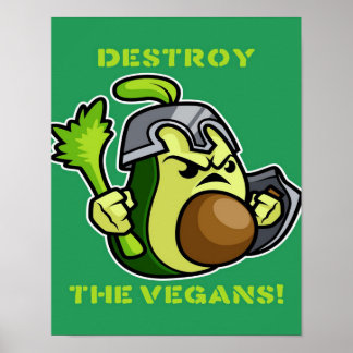 Affiche Anti-Vegan Avocado Knight Canvas