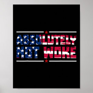 Affiche Anti-woke Absolument pas éveillé Drapeau américain