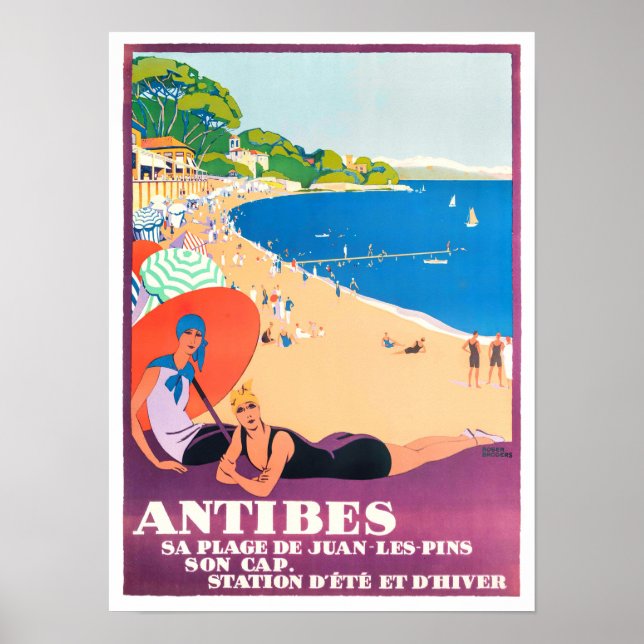 Affiche Antibes France voyage vintage (Devant)