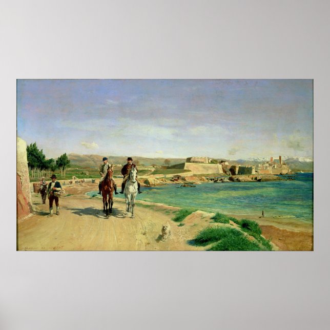 Affiche Antibes, la promenade à cheval, 1868 (Devant)