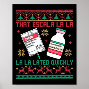 Affiche Antibiotique Noël Laid Infirmière Urgences Réanima