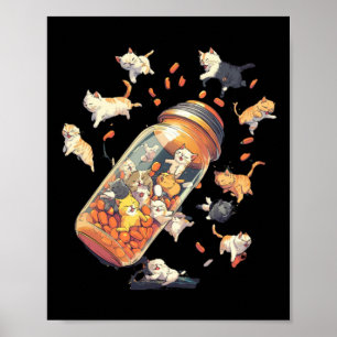 Affiche Antidépresseur Bouteille pour chat - Santé mentale