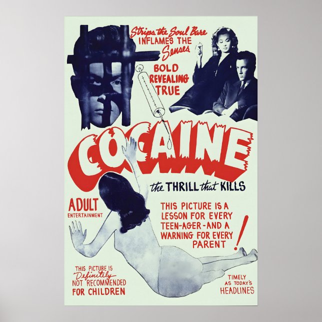 Affiche antidrogue des années 1930 - Le frisson qu (Devant)
