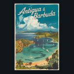 Affiche Antigua-et-Barbuda Art de voyage peint Vintage<br><div class="desc">Art vectoriel d'Antigua et Barbuda. Antigua-et-Barbuda, paradis des îles jumelles des Caraïbes, est connue pour ses plages de sable blanc immaculées, ses eaux cristallines et sa riche histoire maritime.</div>
