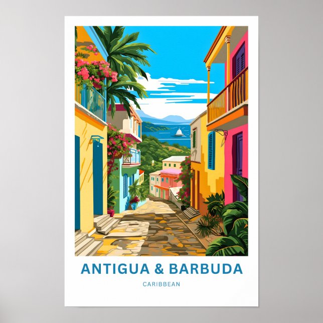 Affiche Antigua-et-Barbuda Caraïbes - Imprimer (Devant)