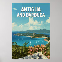 Antigua-et-Barbuda Illustration Voyage Art Retro