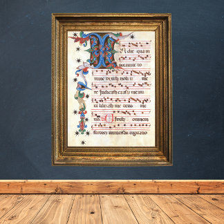 Affiche Antiphon Gregoriant Chant Manuscrit médiéval