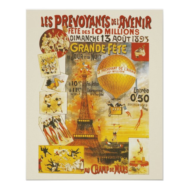 Affiche Antique de la Grande Fête Foire de Paris (Devant)