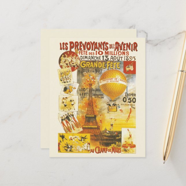 Affiche Antique de la Grande Fête Foire de Paris (Devant/Arrière en situation)