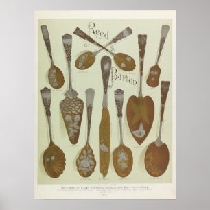 Affiche Antique époque victorienne 1884 Armoire