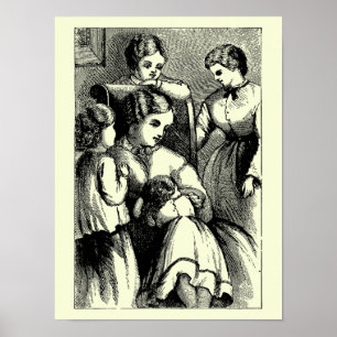 Affiche Antique Little Women frontispice par May Alcott