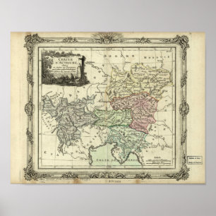 Affiche Antique Map of the Holy Roman Empire, Austria 1792