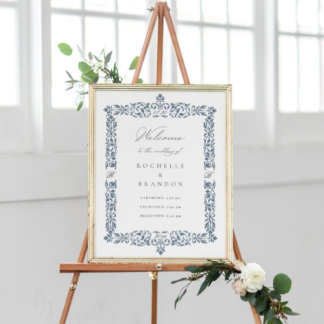 Affiche Antique Mariage frontalier du XIXe siècle Bienvenu (Créateur téléchargé)